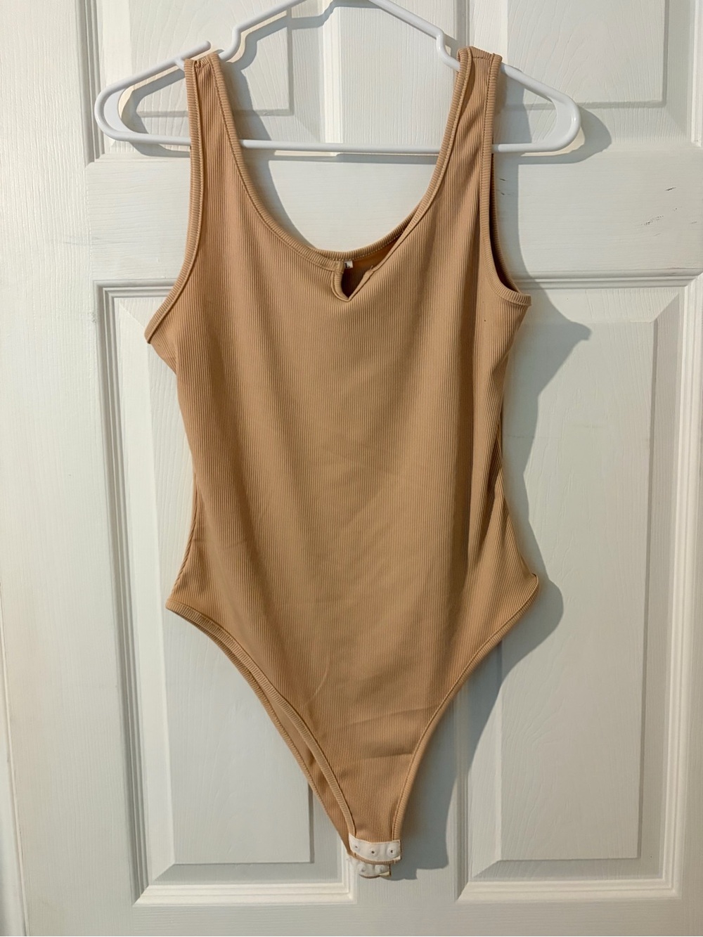Women's Tan Ribbed Bodysuit - Classic Neutral